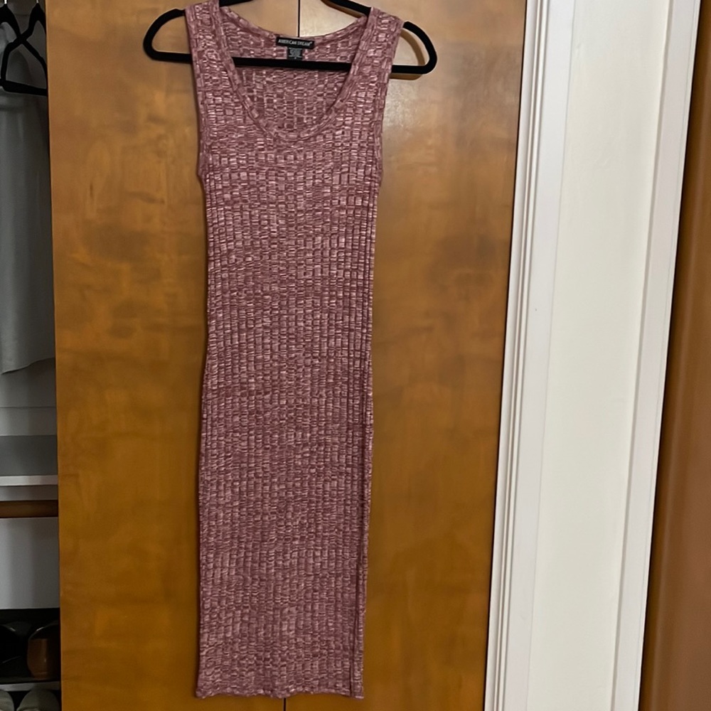 Maroon tight dress.